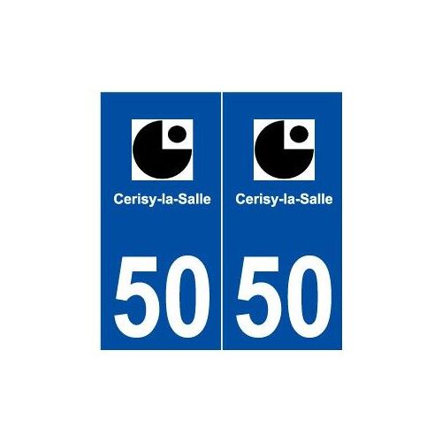50 Cerisy-La-Salle Logo Autocollant Plaque Stickers Ville - Couleur : Droits - Angles : Droits