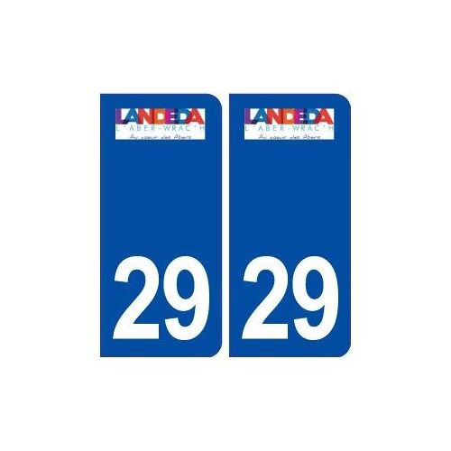 29 Landéda Logo Autocollant Plaque Stickers Ville - Couleur : Arrondis - Angles : Arrondis