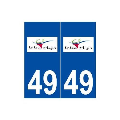 49 Le Lion-D'angers Logo Autocollant Plaque Stickers Ville - Couleur : Droits - Angles : Droits