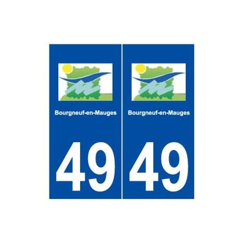 49 Bourgneuf-En-Mauges Logo Autocollant Plaque Stickers Ville - Couleur : Droits - Angles : Droits
