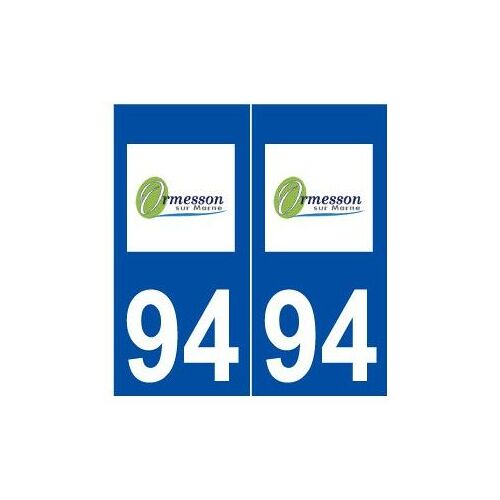 94 Ormesson-Sur-Marne Logo Autocollant Plaque Stickers Ville - Couleur : Droits - Angles : Droits