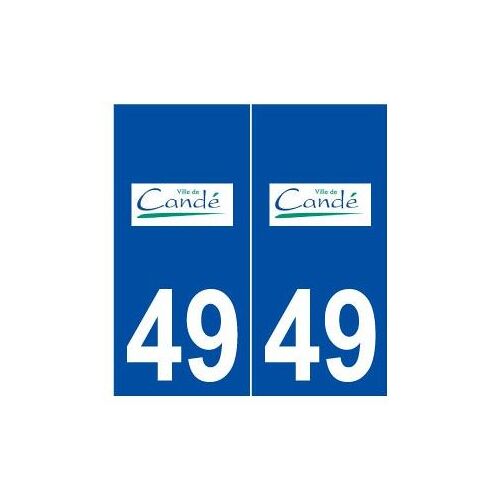 49 Candé Logo Autocollant Plaque Stickers Ville - Couleur : Droits - Angles : Droits