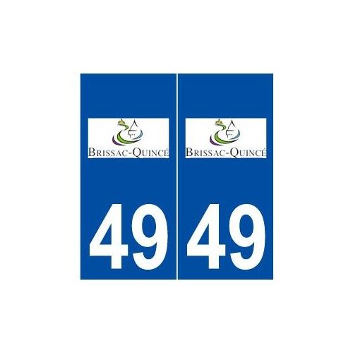 49 Brissac-Quincé Logo Autocollant Plaque Stickers Ville - Couleur : Droits - Angles : Droits