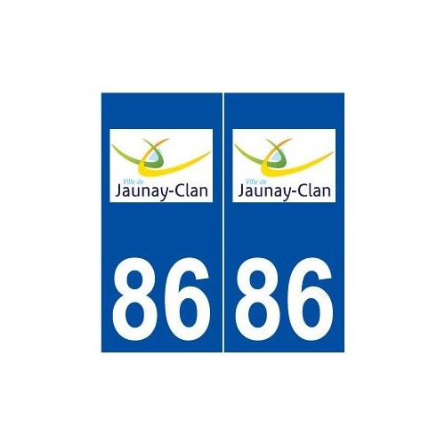 86 Jaunay-Clan Logo Autocollant Plaque Stickers Ville - Couleur : Droits - Angles : Droits