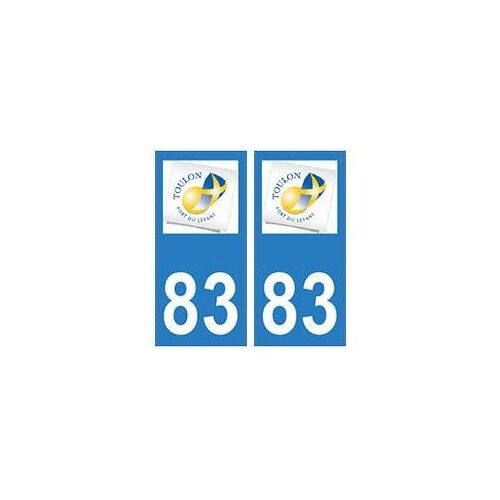 83 Toulon Logo Autocollant Plaque Immatriculation Ville - Couleur : Droits - Angles : Droits