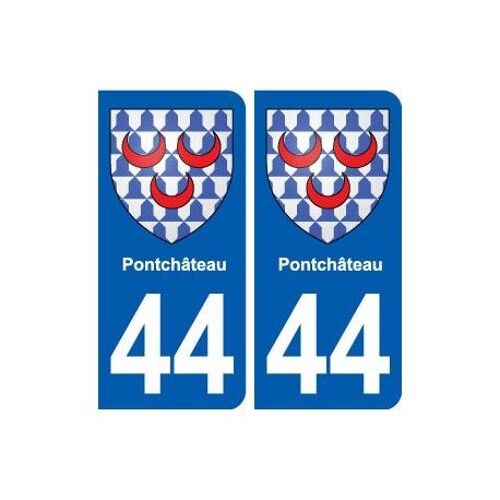 44 Pontchâteau Blason Ville Autocollant Plaque Stickers - Couleur : Droits - Angles : Droits
