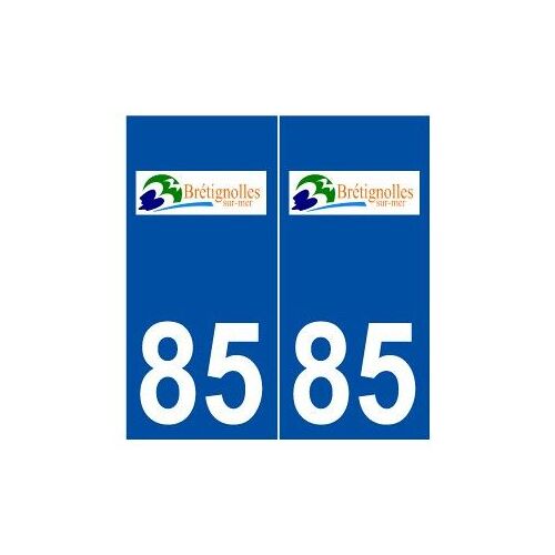 85 Bretignolles-Sur-Mer Logo Autocollant Plaque Stickers Ville - Couleur : Droits - Angles : Droits