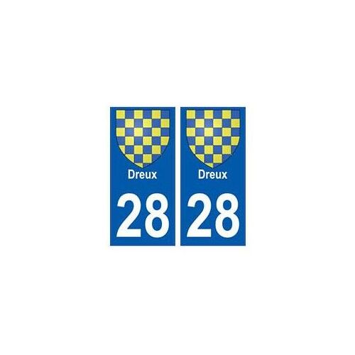 28 Dreux Blason Stickers Ville - Couleur : Droits - Angles : Droits