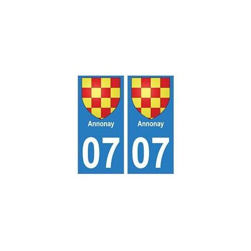 07 Annonay Ville Autocollant Plaque - Couleur : Droits - Angles : Droits