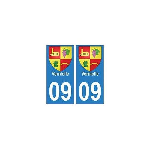 09 Verniolle Blason Ville Autocollant Plaque - Couleur : Droits - Angles : Droits