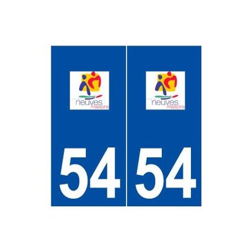 54 Neuves-Maisons Logo Autocollant Plaque Stickers Ville - Couleur : Droits - Angles : Droits