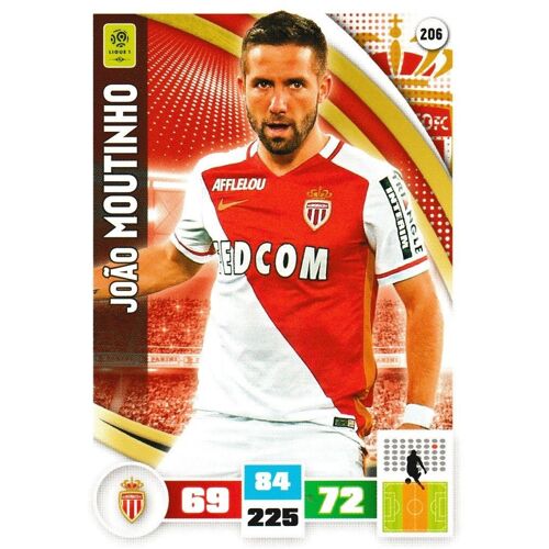 N° 206 - Carte Adrenalyn 2016 / 2017 - Joao Moutinho - Monaco