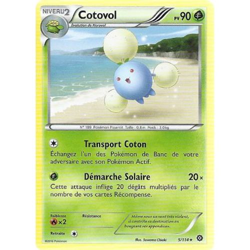 Carte Pokemon - Xy11 - Offensive Vapeur - Cotovol - Pv 90 - 5/114 - Rare - Vf