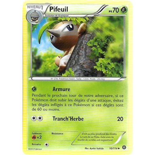 Carte Pokemon - Xy11 - Offensive Vapeur - Pifeuil - Pv 70 - 10/114 - Peu Commune - Vf