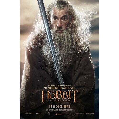 Le Hobbit : La Désolation De Smaug "Gandalf"- Véritable Pré-Affiche De Cinéma Pliée -Format 40x60 Cm -De Peter Jackson Avec Martin Freeman, Cate Blanchett, Ian Mckellen, Orlando Bloom - 2013