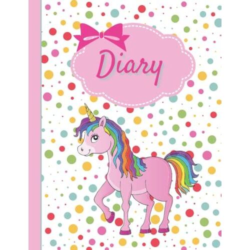 Diary: Pink Unicorn And Polka Dots Diary/Journal For Girls