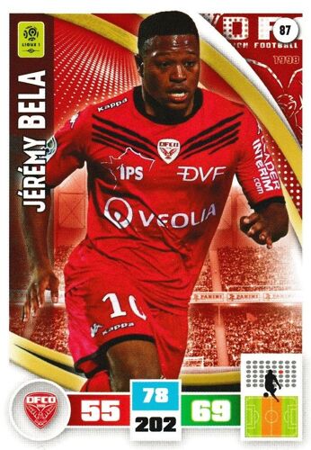 N° 87 - Carte Adrenalyn 2016 / 2017 - Jeremy Bela - Dijon