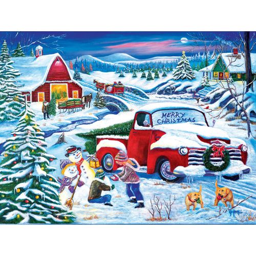 Puzzle Pièces Xxl - Jour De Neige À La Ferme - Puzzle 500 Pièces
