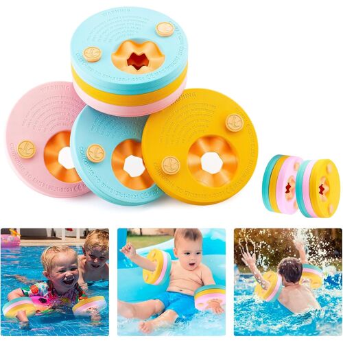 Lot De 6 Brassards De Natation Pour Enfants,Fabriqués En Mousse,Brassards Pour Bébé,Manchons Dauphin,Piscines,Disques Flottants