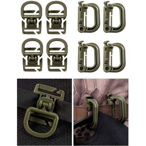 Vert Militaire Clip De Vitesse Tactique Sangle Attachements Pour Sac À Dos Tactique Gilet Molle Porte-Clés D-Anneau De Verrouillage Tube De L'eau Clip Web
