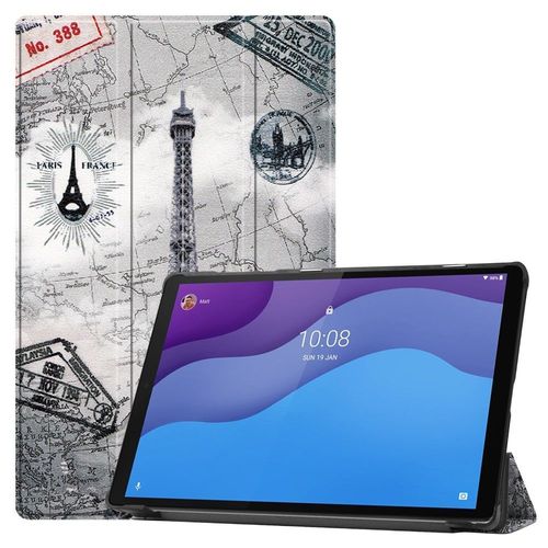 Housse Etui Coque Pochette Simili Cuir Pour Lenovo Tab M10 Hd 2gen. Tb-X306x / Tb-X306f (10,1 Pouces) - Tour Eiffel