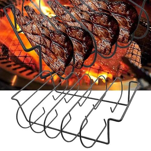 Antiadhésif Carré Steak Rack Meat Grill Stand Roasting Rib Holder Barbecue Tool