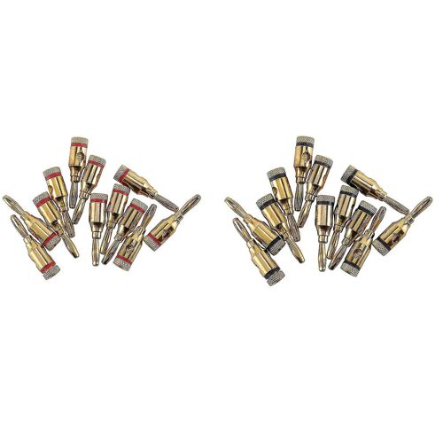 Banana Plugs Connecteur audio à vis ouverte plaqué or 24 carats pour câble stéréo de haut-parleur, paquet de 24 ZZY