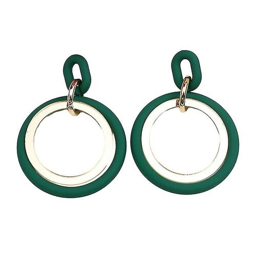 1 Paire Cercle Couture Creux Boucles D'oreilles Acrylique Créole Épissage Boucles D'oreilles Coloré Contraste G
