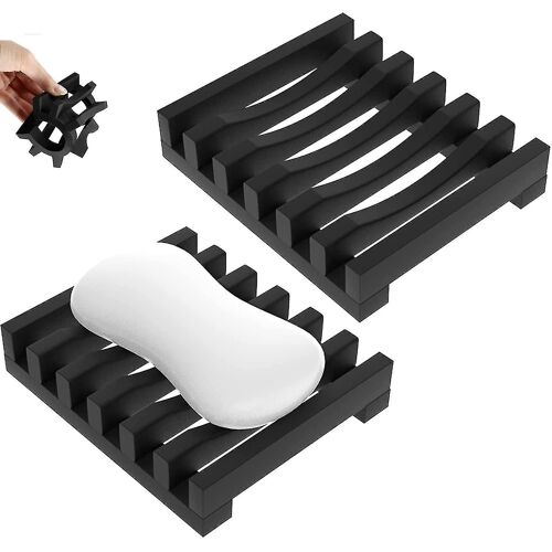 Lot De 2 Porte-Savon, Savon En Silicone Étui Économiseur, Douche Boîte À Savon, Nettoyage Facile, Séchage, Évier
