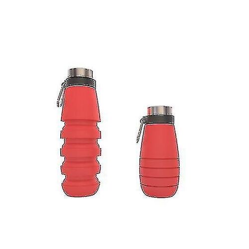 Bouteilles D'eau Pliables Avec Matériau En Silicone De Qualité Alimentaire De Sécurité Pour Le Camping, L'escalade, Le Vélo, Les Sports De Plein Air, Le Rouge-Zzy
