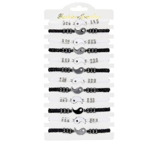 Bracelet Yin Et Yang Assorti Bracelet Tissé À La Main Bracelet De Corde Réglable