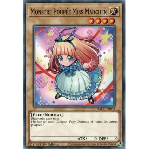 Yu Gi Oh Bach Fr093 Monstre Poupée Miss Mädchen