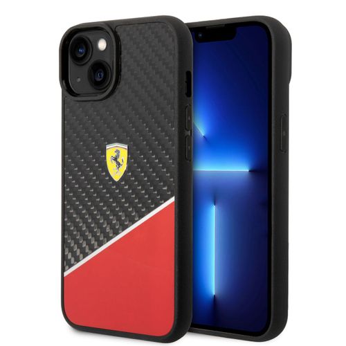 Ferrari Iphone 14 Hardcase Backcover - Carbon - Stripe - Red
