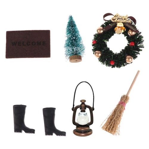 Scène De Noël Pour Maison De Poupée 1:6, Jouets De Simulation Pour Enfants, Décor De Noël Traditionnel, Accessoires De Décoration Miniature De Jardin Féerique