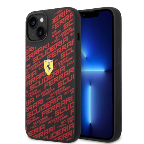 Ferrari Iphone 14 Hardcase Backcover - Scuderia All-Over - Black