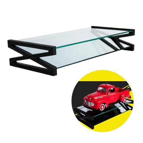 Vitrine De Support De Base De Présentoir En Verre De 1/24 Pour Le Modèle Moulé Sous Pression De Voitures Modèles, Biens Et Lisses