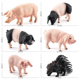 Figurine De Simulation Cochon Modèle Animal, Décoration De Table, Ensemble De Jeu, Figurines Éducatives, Pour Cadeaux D'Anniversaire Pour Enfants, 6 Pièces