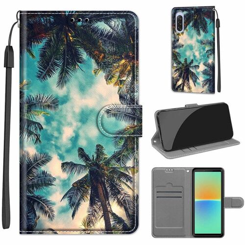 Saturcase Coque Pour Sony Xperia 10 V 2023, Beau Pu Cuir Magnétique Flip Portefeuille Support Porte-Carte Dragonne Protecteur Housse Étui Pour Sony Xperia 10 V 2023 (Dy-30)