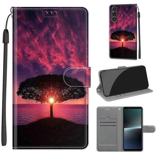 Saturcase Coque Pour Sony Xperia 1 V 2023, Beau Pu Cuir Magnétique Flip Portefeuille Support Porte-Carte Dragonne Protecteur Housse Étui Pour Sony Xperia 1 V 2023 (Dy-25)