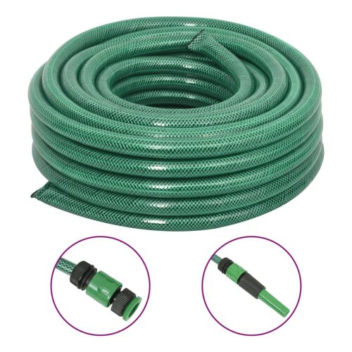 vidaXL Tuyau d'arrosage avec jeu de raccords vert 0,75" 50 m PVC