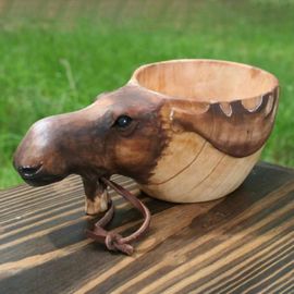 Tasse Créative En Bois Avec Animaux Pour La Décoration De La Maison, Tasse D'eau, Statue D'animaux En Bois, Haute Qualité, Outil De Boisson Pour La Maison
