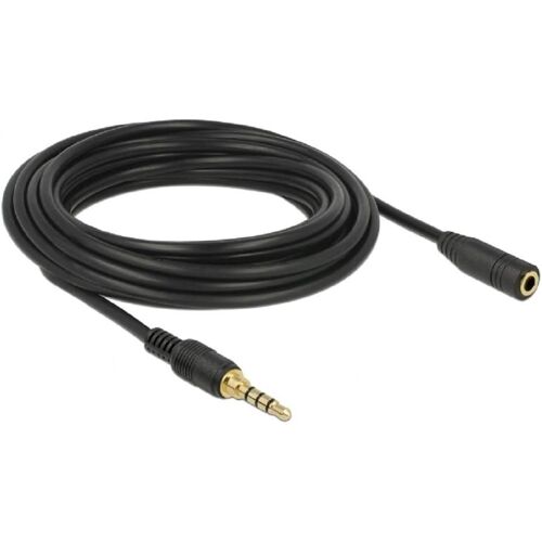 Delock Rallonge Câble Audio Mini jack 4 p¿les mâle - femelle - 5 m - noir