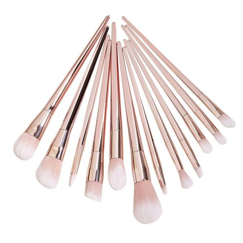 Kit De Pinceaux De Maquillage Prismatique, Ensemble D'outils, Poudre, Ombre À Paupières, Fond De Teint, Blush, Beauté, Manche En Bois, Brosse Douce, Cosmm, 12 Pièces/Ensemble 
