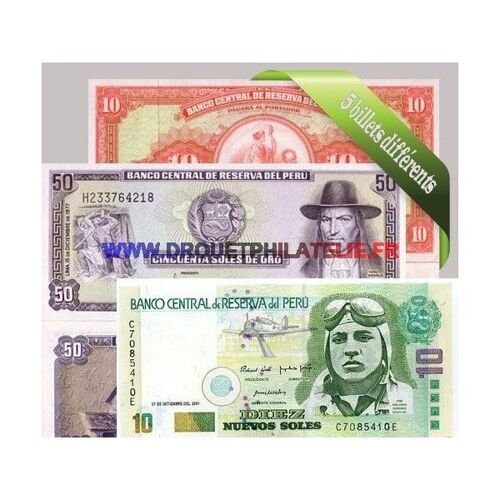 Perou 5 Billets De Banque Differents