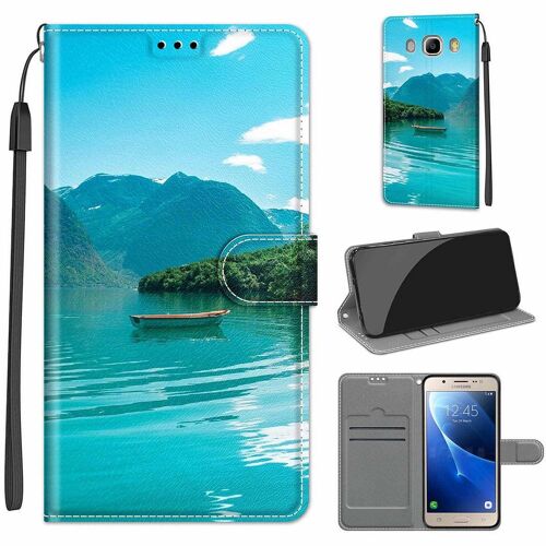 Saturcase Coque Pour Samsung Galaxy J5 2016, Beau Pu Cuir Magnétique Flip Portefeuille Support Porte-Carte Dragonne Protecteur Housse Étui Pour Samsung Galaxy J5 2016 (Dy-28)