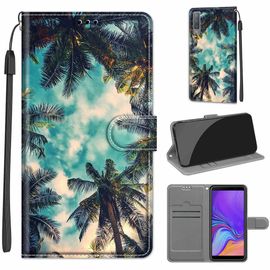 Saturcase Coque Pour Samsung Galaxy A7 2018, Beau Pu Cuir Magnétique Flip Portefeuille Support Porte-Carte Dragonne Protecteur Housse Étui Pour Samsung Galaxy A7 2018 (Dy-30)