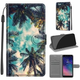 Saturcase Coque Pour Samsung Galaxy A6 2018, Beau Pu Cuir Magnétique Flip Portefeuille Support Porte-Carte Dragonne Protecteur Housse Étui Pour Samsung Galaxy A6 2018 (Dy-30)