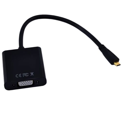 1080p Adaptateur Cable Micro HDMI mâle vers VGA femelle- Connecteur- Convertisseur Micro HDMI(Type D) vers VGA port vidéo, femell... - Cable tv - vidéo - son, avis et prix pas cher