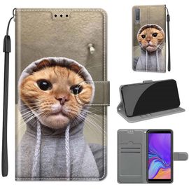 Saturcase Coque Pour Samsung Galaxy A7 2018, Beau Pu Cuir Magnétique Flip Portefeuille Support Porte-Carte Dragonne Protecteur Housse Étui Pour Samsung Galaxy A7 2018 (Dy-23)