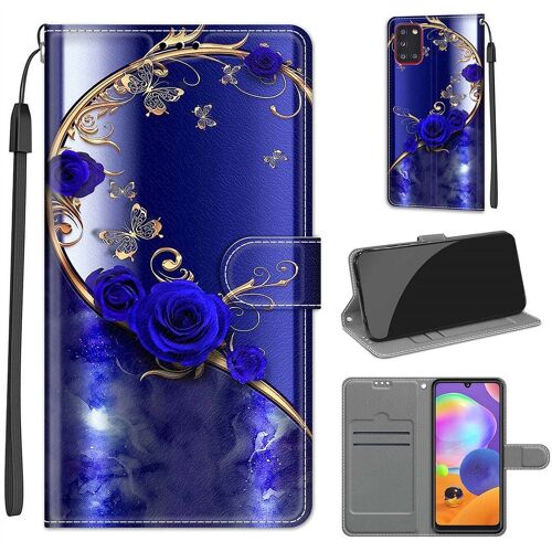 Saturcase Coque Pour Samsung Galaxy A31, Beau Pu Cuir Magnétique Flip Portefeuille Support Porte-Carte Dragonne Protecteur Housse Étui Pour Samsung Galaxy A31 (Dy-22)